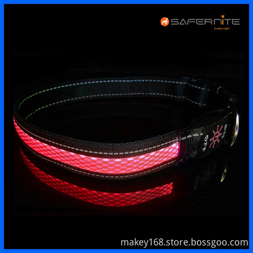 Christmas Flashing Nylon Dog Collar And Leash